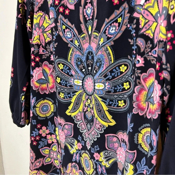 LOFT Long Sleeve Floral Dress XXSP - Picture 3 of 6